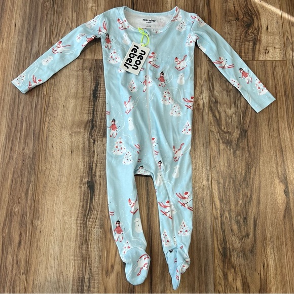 NWT NEON REBELS Baby Carson Holiday Footie Pajama, Ski Pups - Picture 2 of 7